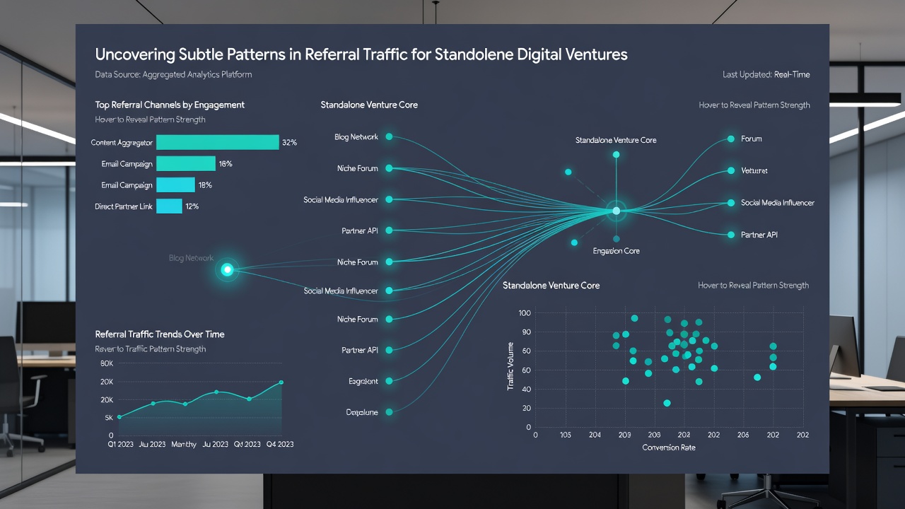 Analytics report highlighting referral patterns and user behavior flows on a standalone digital site